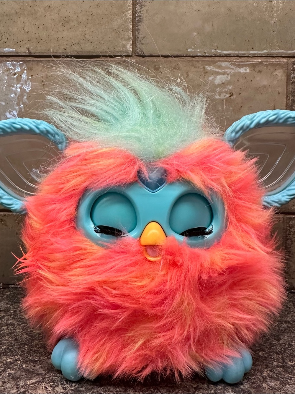 Hasbro 2023 Orange Furby  Plush Electronic Pet - Coral Pink & Aqua